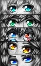 Set of original anime eyes