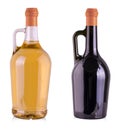 Set of original bottles with wine isolated on white background with clipping path Royalty Free Stock Photo