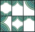 Set of ornament doodle cards. Templates of abstract flower posters.