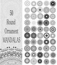 Set of 50 Ornament round mandalas