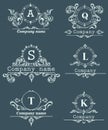 Set ornamental company logos