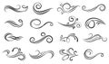 Set of ornamental filigree flourishes and thin dividers