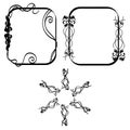 Set of ornamental frames in the Art Nouveau style