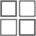 Set of 4 ornate black square frames Royalty Free Stock Photo