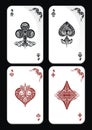 A set of ornate playing card suits in vector format Royalty Free Stock Photo