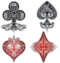 A set of ornate playing card. Tattoo set