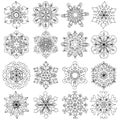 Set of ornate snowflakes