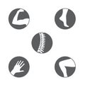 Orthopedics Bone Sports Injury Icons Set of orthopedics icons wi