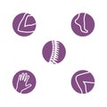 Orthopedics Bone Sports Injury Icons Set of orthopedics icons wi