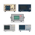 set of oscilloscope old and new. vector 2d Royalty Free Stock Photo