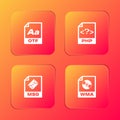 Set OTF file document, PHP, MSG and WMA icon. Vector Royalty Free Stock Photo