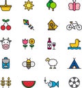 Set of outdoor activity icons Royalty Free Stock Photo