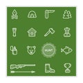 Set of Outdoor Hunting Vector Illustration Elements can be used