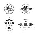 Set of outdoor logotypes in vintage style