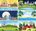 A set of outdoor scene including beach Royalty Free Stock Photo