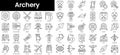 Set of outline archery icons. Minimalist thin linear web icon set. vector illustration Royalty Free Stock Photo