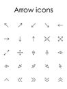 Set of Outline Arrow Icons Royalty Free Stock Photo