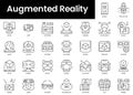 Set of outline augmented reality icons. Minimalist thin linear web icon set. vector illustration