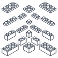 Set of outline building blocks