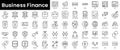 Set of outline business finance icons. Minimalist thin linear web icon set. vector illustration Royalty Free Stock Photo