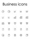 Set of Outline Business Icons Royalty Free Stock Photo