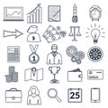 Set of outline business icons