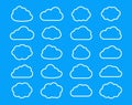 Set outline cloud icon. Royalty Free Stock Photo