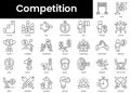 Set of outline competition icons. Minimalist thin linear web icon set. vector illustration Royalty Free Stock Photo