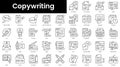 Set of outline copywriting icons. Minimalist thin linear web icon set. vector illustration Royalty Free Stock Photo