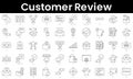 Set of outline customer review icons. Minimalist thin linear web icon set. vector illustration