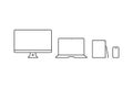 Set of outline electronic devices