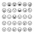 Set outline emoticons emoji isolated vector image