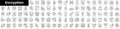 Set of outline encryption icons. Minimalist thin linear web icon set. vector illustration