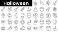 Set of outline halloween icons. Minimalist thin linear web icon set. vector illustration Royalty Free Stock Photo