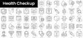 Set of outline health checkup icons. Minimalist thin linear web icon set. vector illustration