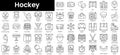 Set of outline hockey icons. Minimalist thin linear web icon set. vector illustration Royalty Free Stock Photo