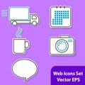 The set of outline icons with white background for web.