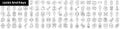 Set of outline locks and keys icons. Minimalist thin linear web icon set. vector illustration