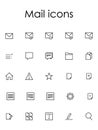 Set of Outline Mail Icons