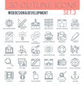 Web Design and Development Outline Icons