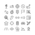 Set of outline navigation icons. Linear icons for print, web, mobila apps Royalty Free Stock Photo