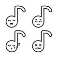 Set of outline note emoticon Royalty Free Stock Photo