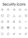 Set of Outline Online Security Icons Royalty Free Stock Photo
