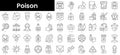 Set of outline poison icons. Minimalist thin linear web icons bundle. vector illustration