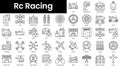 Set of outline rc racing icons. Minimalist thin linear web icon set. vector illustration