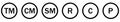 Set of outline registered trademark symbols