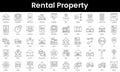 Set of outline rental property icons. Minimalist thin linear web icon set. vector illustration Royalty Free Stock Photo