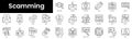 Set of outline radio icons. Minimalist thin linear web icon set. vector illustration