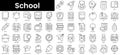 Set of outline school icons. Minimalist thin linear web icon set. vector illustration Royalty Free Stock Photo