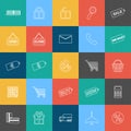 Set of outline shopping, e-commerce web icons Royalty Free Stock Photo